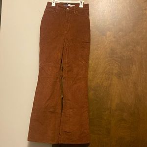 Brown corduroy flared pants